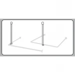 Штанга для шторки поддерживающая прямая Mixxus CRA-S-60 60cm (алюминий) (БЛИСТЕР) (AC3594)