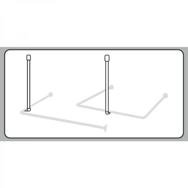 Штанга для шторки поддерживающая прямая Mixxus CRA-S-60 60cm (алюминий) (БЛИСТЕР) (AC3594)