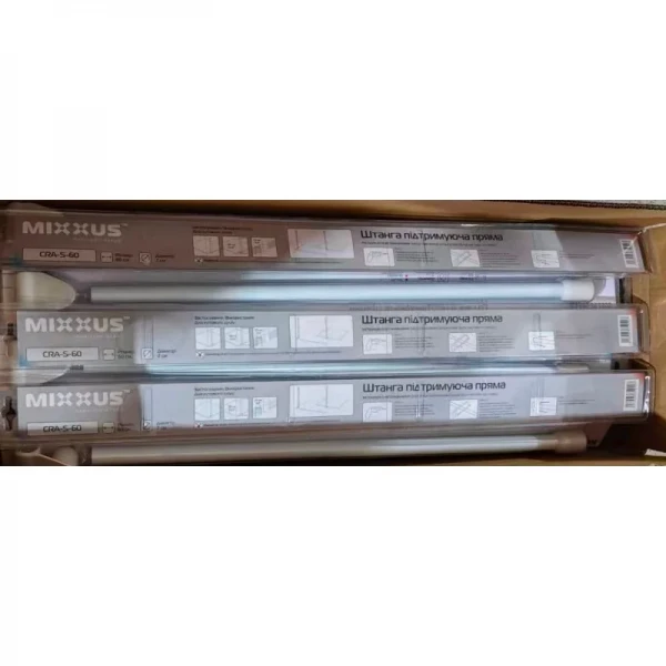 Штанга для шторки поддерживающая прямая Mixxus CRA-S-60 60cm (алюминий) (БЛИСТЕР) (AC3594)