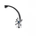 Двохвентильний змішувач для умивальника Champion Smes 272 латунний хромований з високим поворотним виливом (CH0105)