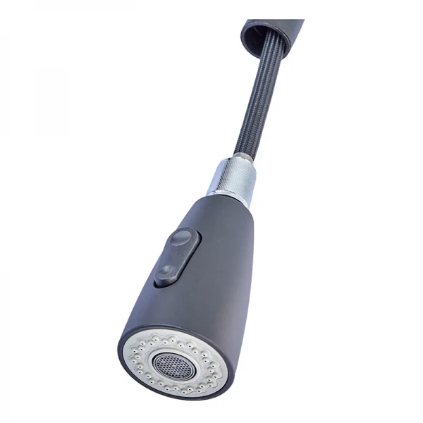 Смеситель для кухни с выдвижной лейкой Champion NEO-014 Black (нерж. сталь) (CH0315)