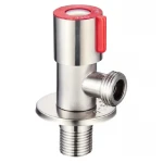 Кран для подключ.сантехприборов Champion VAL-02 1/2x1/2 с нерж.стали SUS304 (красный) (CH0321)