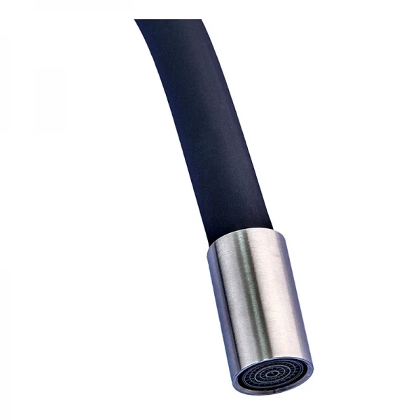 Смеситель для кухни с силиконовым изливом Champion SUS-011 Refl.Black (нерж. сталь) (CH0332)