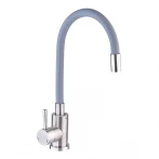 Смеситель для кухни с силиконовым изливом Champion SUS-011 Refl.Gray (нерж. сталь) (CH0333)