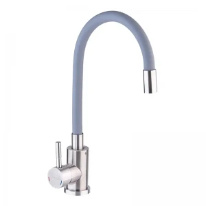 Смеситель для кухни с силиконовым изливом Champion SUS-011 Refl.Gray (нерж. сталь) (CH0333)