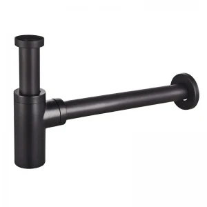 Сифон для раковины Champion SIPHON-02 BLACK без выпуска (под донный клапан) без ревизии (Цвет черный) 1 1/4'' (CH0369)