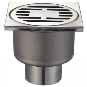 Душевой трап из нержавеющей стали Champion Drain-01-10x10-180 100x100мм (прямой отвод) (CH6146)