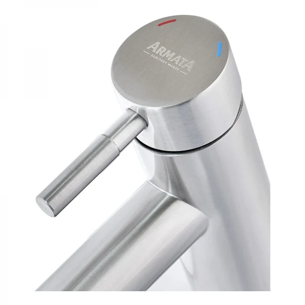 Смеситель для умывальника с коротким изливом Armata SUS-001-A (нерж. сталь) (CH6177)