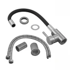 Смеситель для кухни Armata SUS-011 Refl.Black с силиконовым изливом (излив черный) (CH6480)