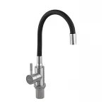 Смеситель для кухни Armata SUS-011 Refl.Black с силиконовым изливом (излив черный) (CH6480)