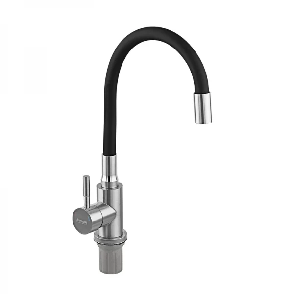 Смеситель для кухни Armata SUS-011 Refl.Black с силиконовым изливом (излив черный) (CH6480)