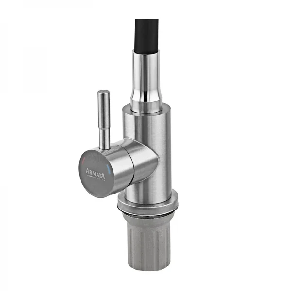 Смеситель для кухни Armata SUS-011 Refl.Black с силиконовым изливом (излив черный) (CH6480)