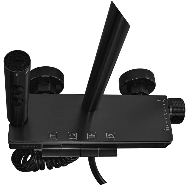 Душевая колонна Champion PBL-009-J Black со смесителем с кнопочным переключателем, 4 режима (CH6499)