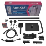 Душевая колонна Armata BCS-009-J Black со смесителем с кнопочным переключателем, 4 режима (CH6508)