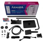 Душевая колонна Armata BCT-009-J Black со смесителем с кнопочным переключателем, 4 режима (CH6510)