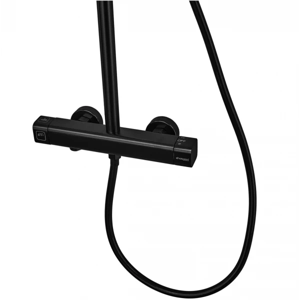 Душевая колонна со смесителем из алюминия CHAMPION PBC-009-J BLACK, 3 режима (CH6546)