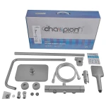 Душевая колонна со смесителем из алюминия CHAMPION PBC-009-J SILVER, 3 режима (CH6547)