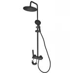 Душевая колонна со смесителем с кнопочным переключателем из алюминия CHAMPION PBD-009-J BLACK, 4 режима (CH6549)