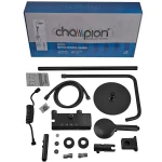 Душевая колонна со смесителем с кнопочным переключателем из алюминия CHAMPION PBD-009-J BLACK, 4 режима (CH6549)