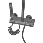 Душевая колонна со смесителем с кнопочным переключателем из алюминия CHAMPION PBD-009-J GRAPHITE, 4 режима (CH6550)