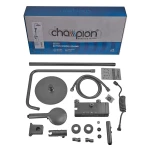 Душевая колонна со смесителем с кнопочным переключателем из алюминия CHAMPION PBD-009-J GRAPHITE, 4 режима (CH6550)