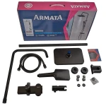 Душевая колонна со смесителем из алюминия ARMATA BCD-009-J BLACK, 3 режима (CH6557)