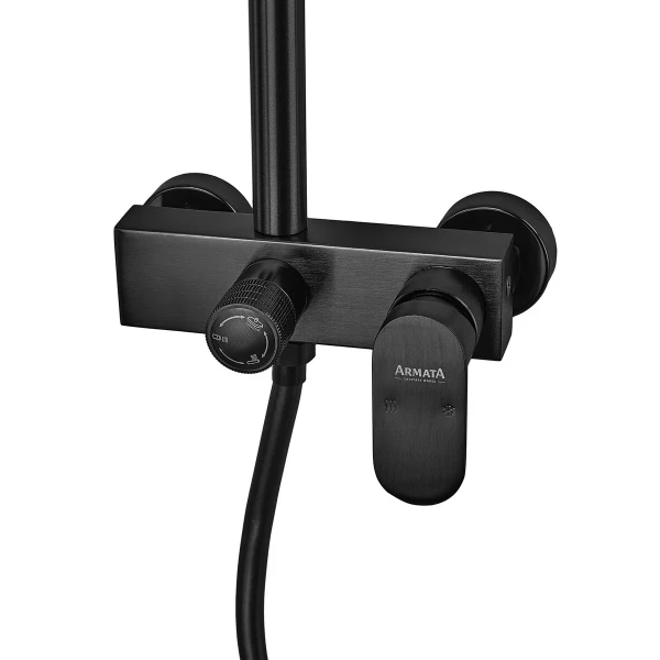 Душевая колонна со смесителем из алюминия ARMATA BCD-009-J BLACK, 3 режима (CH6557)