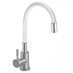 Смеситель для кухни Armata SUS-011 REFL.WHITE с силиконовым изливом, из нержавеющей стали (CH6562)