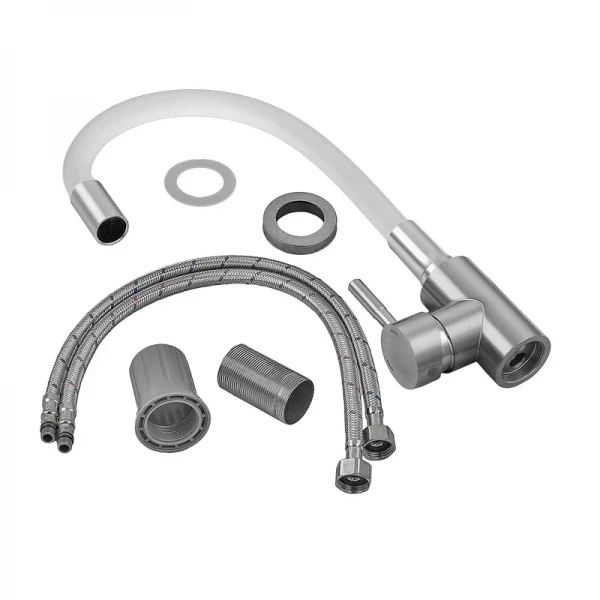 Смеситель для кухни Armata SUS-011 REFL.WHITE с силиконовым изливом, из нержавеющей стали (CH6562)