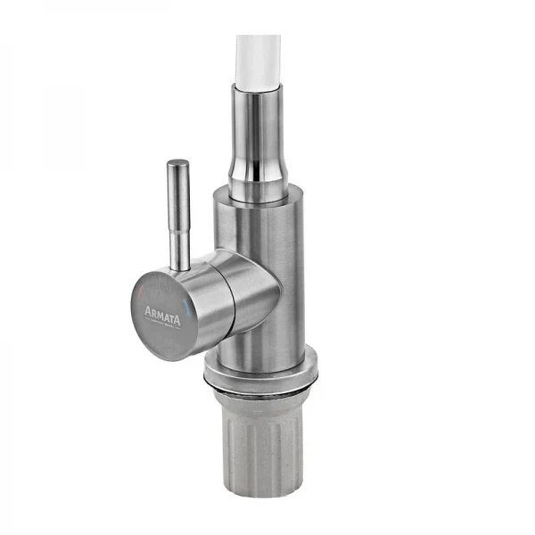 Смеситель для кухни Armata SUS-011 REFL.WHITE с силиконовым изливом, из нержавеющей стали (CH6562)