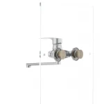 Смеситель для кухни Cron Hansberg 005 хром настенный однорычажный с поворотным изливом 220 мм (CR0031)