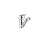 Смеситель для умывальника Cron Magic 004 (излив 15 см) (черная ручка) (CR0107)