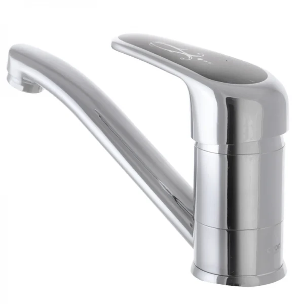 Смеситель для умывальника Cron Magic 004 (излив 15 см) (черная ручка) (CR0107)