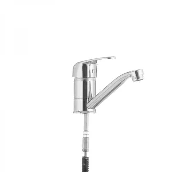 Смеситель для умывальника Cron Magic 004 (излив 15 см) (черная ручка) (CR0107)