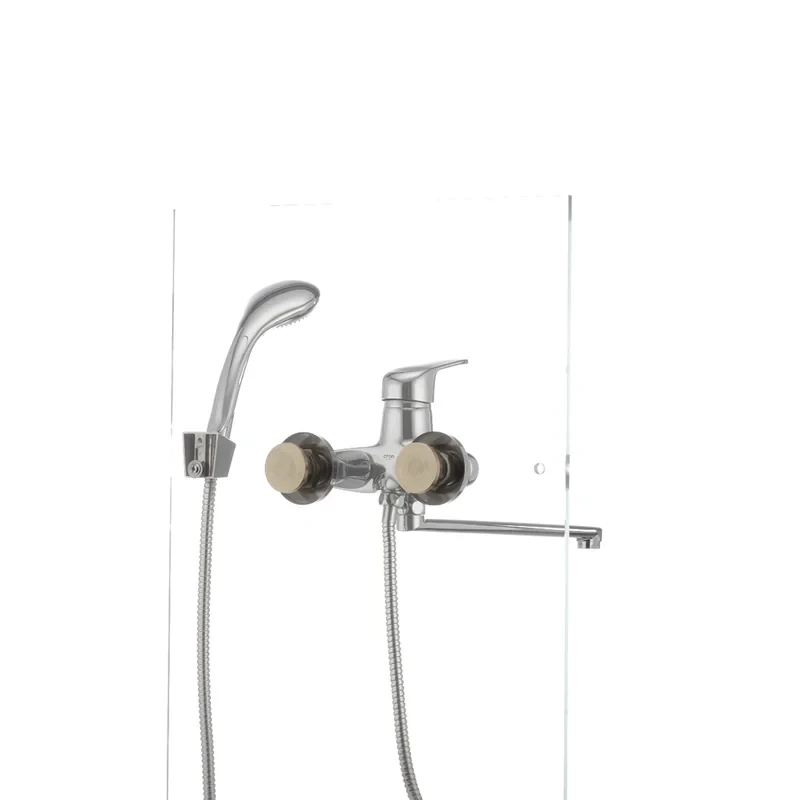 Смеситель для ванны Cron Magic 006 (черная ручка) (CR0114)