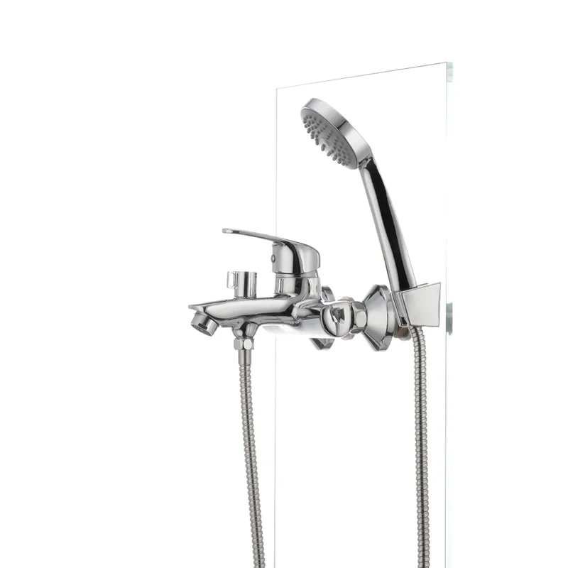 Смеситель для ванны Cron Magic 009 (черная ручка) (CR0124)