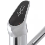 Змішувач для умивальника Cron Magic 555 хромований з чорною ручкою та поворотним виливом 15 см (CR0131)
