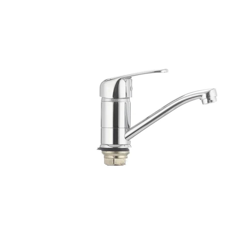 Смеситель для умывальника Cron Magic 555 (излив 15 см) (черная ручка) (CR0131)