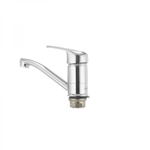 Смеситель для умывальника Cron Magic 555 (излив 15 см) (черная ручка) (CR0131)