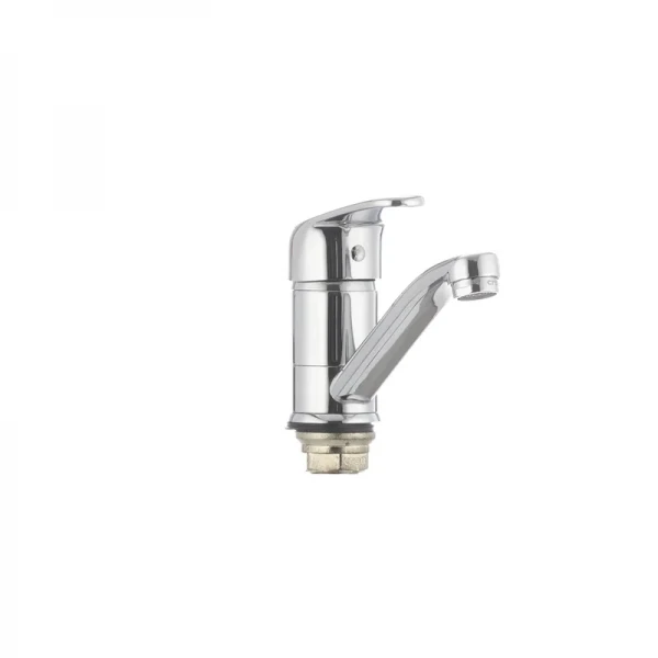 Смеситель для умывальника Cron Magic 555 (излив 15 см) (черная ручка) (CR0131)