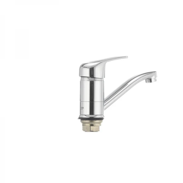 Смеситель для умывальника Cron Magic 555 (излив 15 см) (черная ручка) (CR0131)