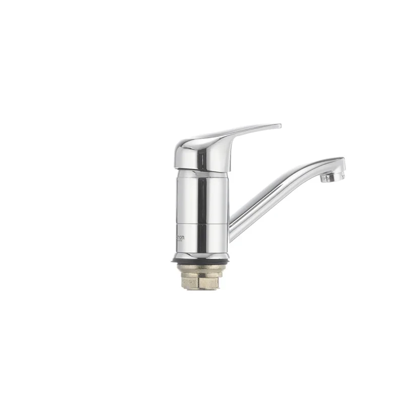 Смеситель для умывальника Cron Magic 555 (излив 15 см) (черная ручка) (CR0131)