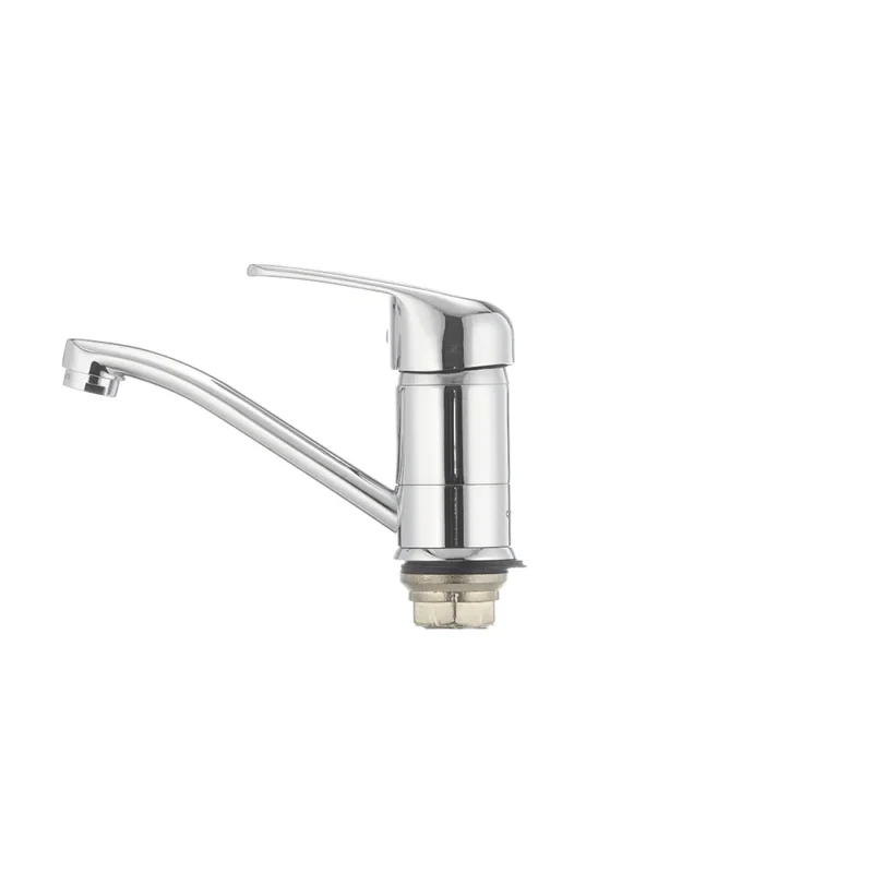 Смеситель для умывальника Cron Magic 555 (излив 15 см) (черная ручка) (CR0131)