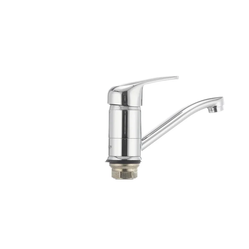 Смеситель для умывальника Cron Magic 555 (излив 15 см) (черная ручка) (CR0131)