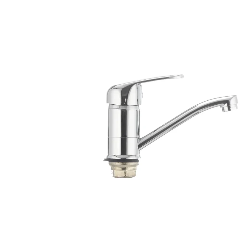 Смеситель для умывальника Cron Magic 555 (излив 15 см) (черная ручка) (CR0131)