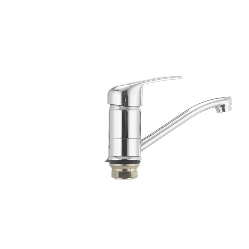 Смеситель для умывальника Cron Magic 555 (излив 15 см) (черная ручка) (CR0131)