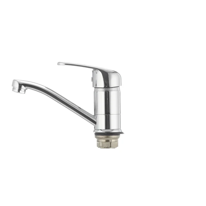 Смеситель для умывальника Cron Magic 555 (излив 15 см) (черная ручка) (CR0131)