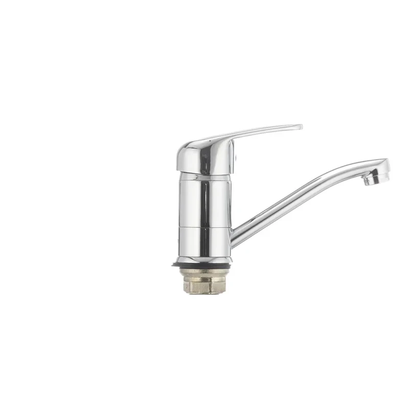 Смеситель для умывальника Cron Magic 555 (излив 15 см) (черная ручка) (CR0131)