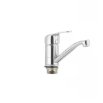 Смеситель для умывальника Cron Magic 555 (излив 15 см) (черная ручка) (CR0131)