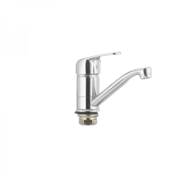 Смеситель для умывальника Cron Magic 555 (излив 15 см) (черная ручка) (CR0131)